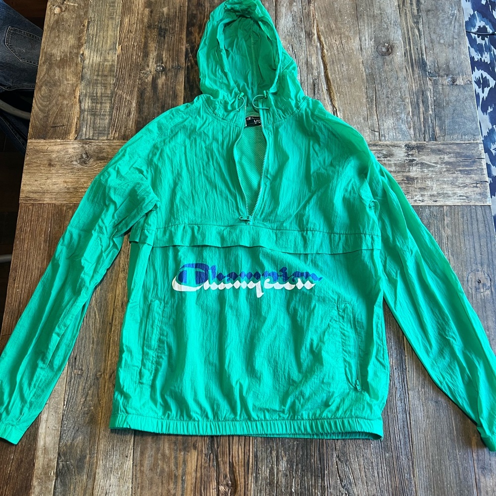 Champion mens Vibrant Green Raincoat size Large